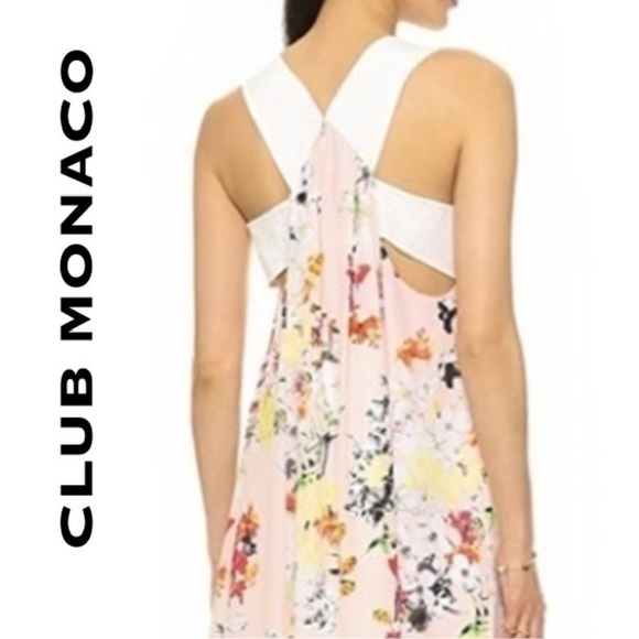 Club Monaco Rosan Floral Silk Tent Summer Dress - Picture 6 of 15